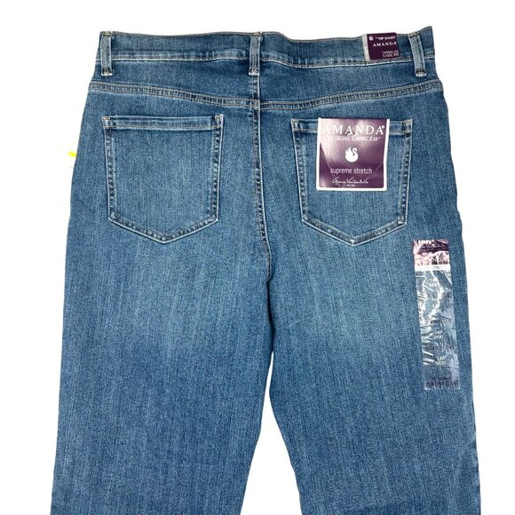 Gloria Vanderbilt Amanda Petite Tapered Leg Size 14 Short Slimming Classic Jeans - Picture 10 of 13